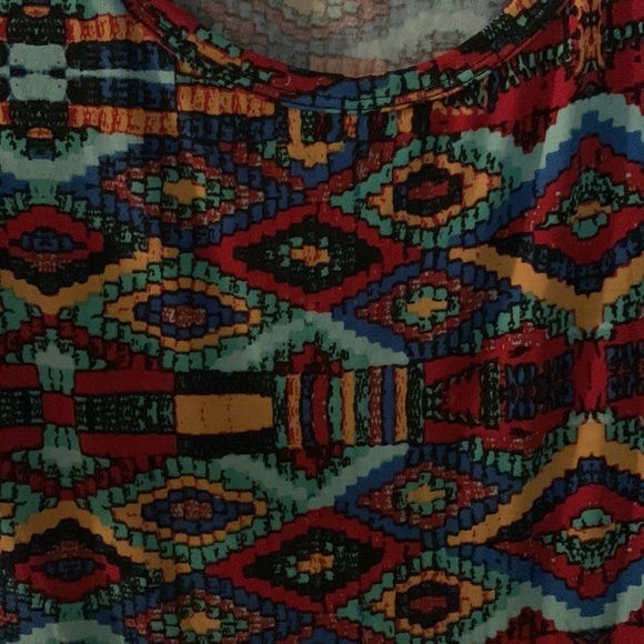 Red/Yellow Aztec Print LuLaRoe Nicole A-Line Dress - NWOT XS - Picture 5 of 8